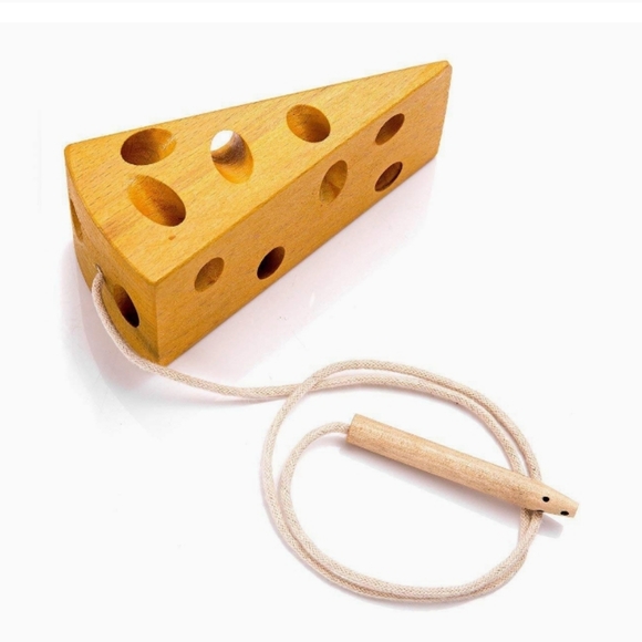 Wooden Cheese Lacing Toy - Picture 7 of 8